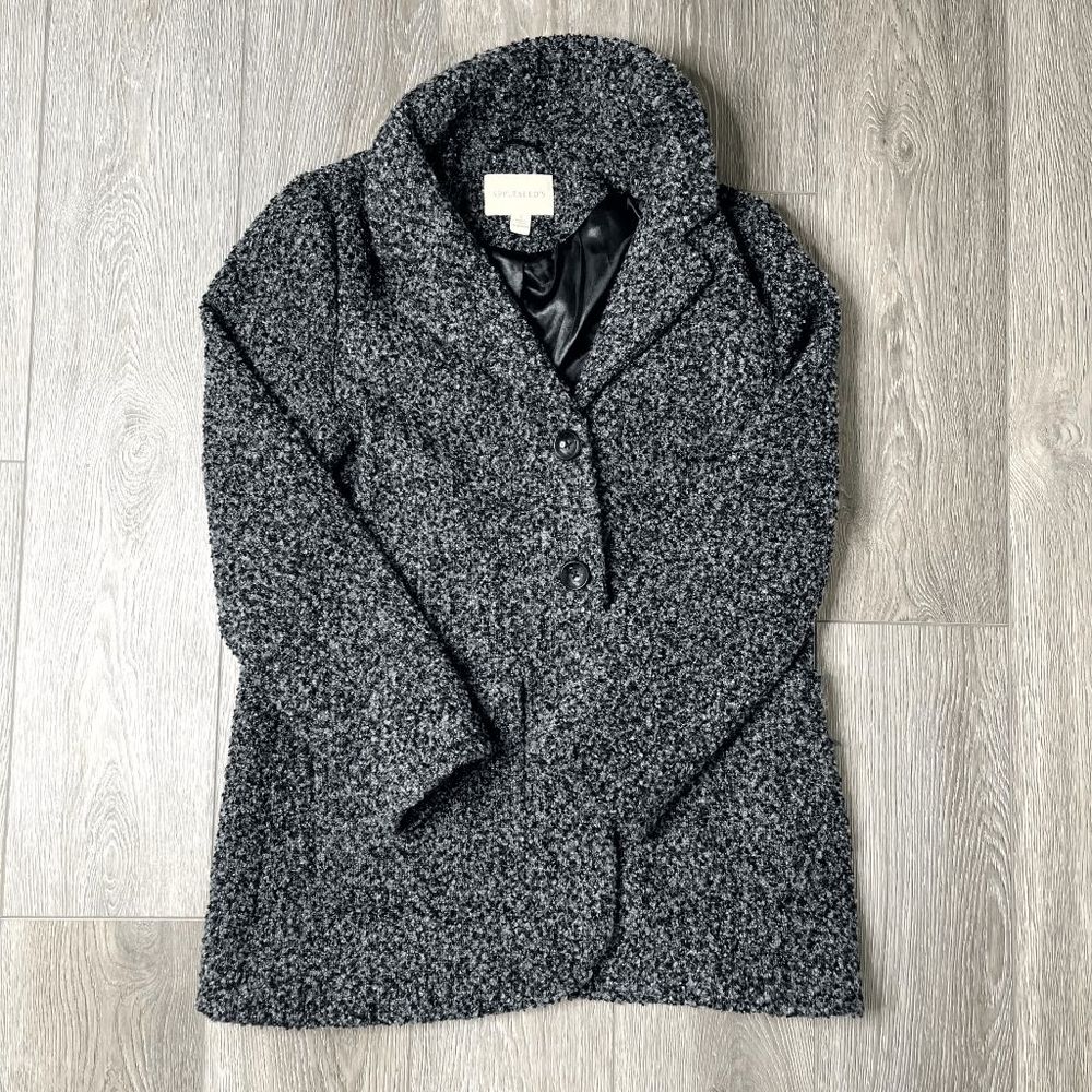 Appleseed's Tweed Grey Jacket Coat Button Sizes Small